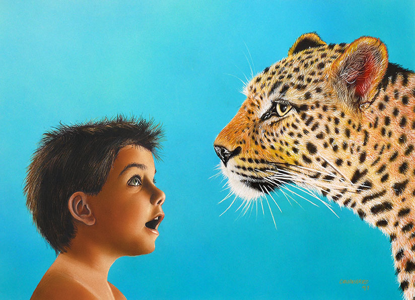 Leopardo y Niño